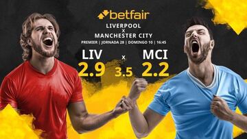 Liverpool vs. Manchester City: horario, TV, estadísticas, clasificación y pronósticos