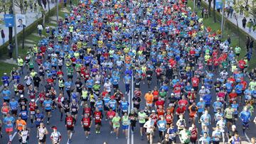 Imagen de la salida del EDP Rock 'n Roll Maratón de Madrid MAPOMA de 2019.