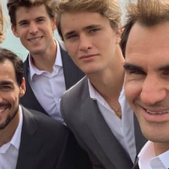 Nadal y Federer posan en el selfie de los 39 Grand Slam