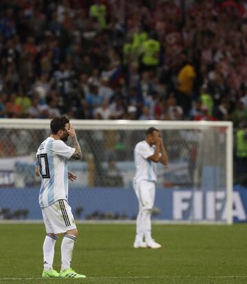 ¿Argentina, eliminada? Rostros de Messi, Maradona y la afición