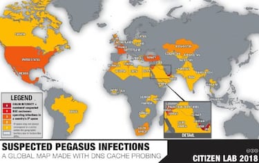 Pegasus, el spyware usado por gobiernos para espiar móviles en 45 países