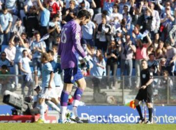 Tristeza de Diego López tras el gol del Celta. 