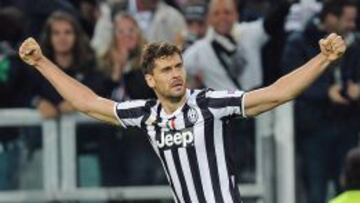 Fernando Llorente celebra el gol conseguido ante el Real Madrid esta semana en la Champions.