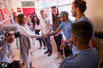 El conjunto norteamericano convivió con niños con problemas de autismo a unas horas de enfrentar en un partido amistoso al Atlético San Luis.