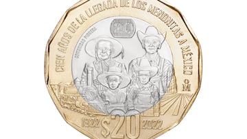 Nueva moneda de 20 pesos Banxico menonitas