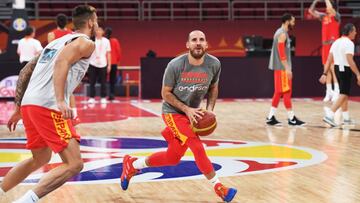 Quino Colom, durante un entrenamiento de la Selección.