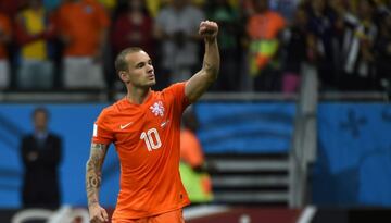 Wesley Sneijder fue compañero de Robben en cada uno de los tres mundiales disputados por ambos. El medio de la 'Naranja Mecánica' cuenta con 6 goles y un balón de plata en 2010.