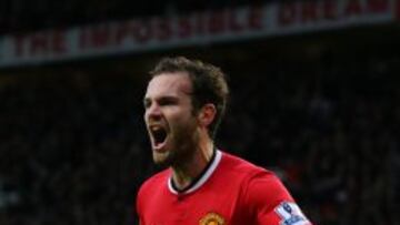 Juan Mata celebrando su gol ante el Manchester United
