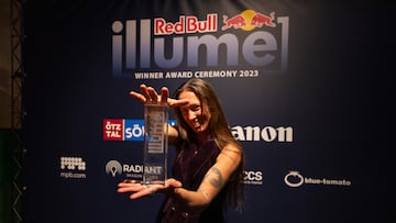 Overall winner Krystle Wright at the Red Bull Illume Winner Award Ceremony on November 30, 2023 in Sölden, Austria.