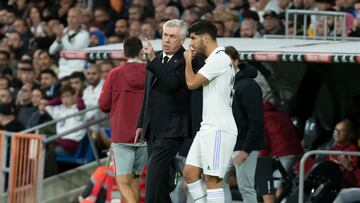 Ancelotti y Asensio, en el Madrid-Sevilla.
