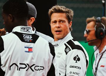 Brad Pitt at the Formula One British Grand Prix in July. 