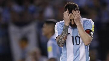 Sin Messi, la selecci&oacute;n argentina ser&iacute;a antepen&uacute;ltima en estas eliminatorias. 