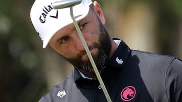 Golf - LIV Golf - Hong Kong - The Hong Kong Golf Club, Hong Kong, China - March 8, 2026 Legion XIII's Jon Rahm reacts during the fourth round REUTERS/Tyrone Siu