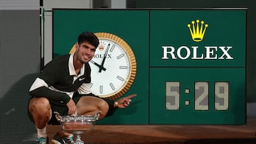 Carlos Alcaraz, en Roland Garros.