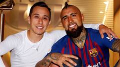 Los futbolistas se encontraron en el Camp Nou.