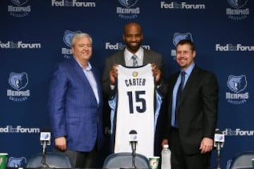 Vince Carter en la presentación con los Memphis Grizzlies en julio de 2014.