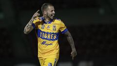 Nicolas Lopez celebrates his goal 0-1 of Tigres during the game FC Juarez vs Tigres UANL, corresponding to the fifth round match of the Torneo Guard1anes Clausura 2021 of the Liga BBVA MX, at Olimpico Benito Juarez Stadium, on April 14, 2021.
 
 &lt;br&gt;&lt;br&gt;
 
 Nicolas Lopez celebra su gol 0-1 de Tigres durante el partido FC Juarez vs Tigres UANL, correspondiente a la Jornada 05 del Torneo Clausura Guard1anes 2021 de la Liga BBVA MX, en el Estadio Olimpico Benito Juarez, el 14 de Abril de 2021.