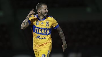 Nicolas Lopez celebrates his goal 0-1 of Tigres during the game FC Juarez vs Tigres UANL, corresponding to the fifth round match of the Torneo Guard1anes Clausura 2021 of the Liga BBVA MX, at Olimpico Benito Juarez Stadium, on April 14, 2021.
 
 &lt;br&gt;&lt;br&gt;
 
 Nicolas Lopez celebra su gol 0-1 de Tigres durante el partido FC Juarez vs Tigres UANL, correspondiente a la Jornada 05 del Torneo Clausura Guard1anes 2021 de la Liga BBVA MX, en el Estadio Olimpico Benito Juarez, el 14 de Abril de 2021.