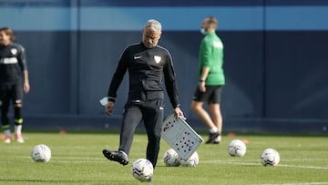Pellicer, durante un entrenamiento del Málaga.