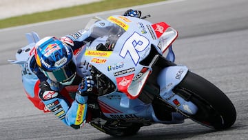 Sepang (Malaysia), 10/11/2023.- Spanish MotoGP rider Alex Marquez of Gresini Racing in action during the first practice session of the Malaysia Motorcycling Grand Prix 2023 at the Petronas Sepang International Circuit, in Sepang, Malaysia, 10 November 2023. (Motociclismo, Ciclismo, Malasia) EFE/EPA/FAZRY ISMAIL
