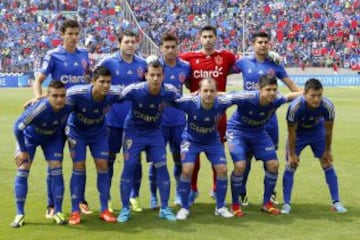 La U formó con Herrera; Magalhaes, J. Rojas, Lichnovsky, Jorquera; J. R. Rojas, Aránguiz, Lorenzetti; Duma, Rubio y Ubilla.