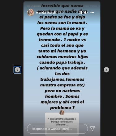 Wanda Icardi, indignada ante las críticas por haber viajado sin sus hijos