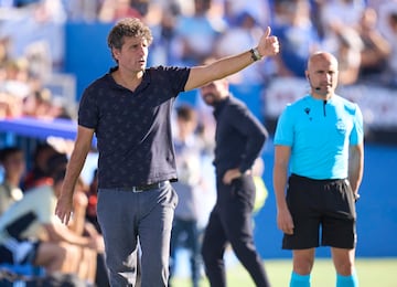 Idiakez, durante el duelo ante el Albacete. 