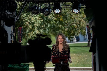 Forever friends | White House Director of Strategic Communications Alyssa Farah waits to speak on FOX News.