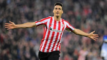 Aduriz, del Athletic, celebra un gol en Liga