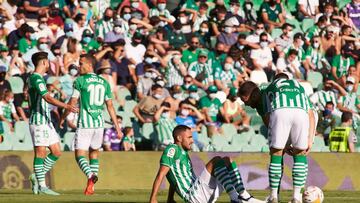 Victor Ruiz of Real Betis hurts during the spanish league, La Liga Santander, football match played between Real Betis and RCD Espanyol at Benito Villamarin stadium on September 19, 2021, in Sevilla, Spain.
AFP7
19/09/2021 ONLY FOR USE IN SPAIN