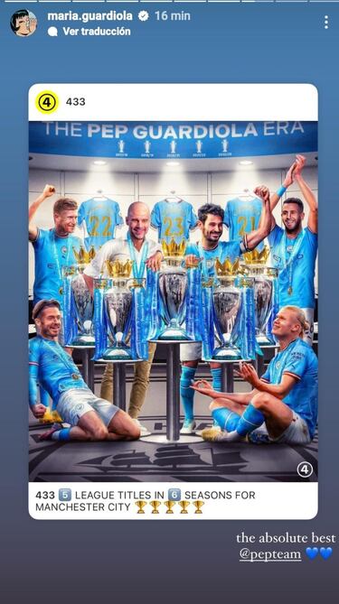 La reaccin de la hija de Guardiola tras el ttulo liguero del City: Absolutamente el mejor