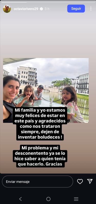 “Mi familia y yo estamos muy felices de estar en este país; dejen de inventar boludeces”