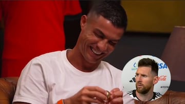 Cristiano recrea el “¿Qué miras bobo?” de Messi