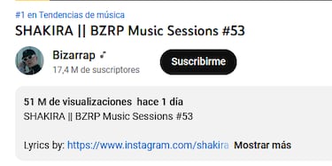 Los descomunales rcords de la sesin de Shakira y Bizarrap