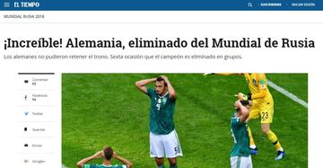 La prensa internacional reportó así la eliminación de Alemania