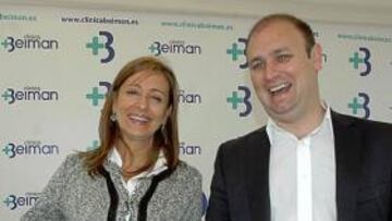 <b>UNIÓN. </b>Pilar Sánchez y Federico Souza mostraron ayer complicidad en el camino del Xerez hacia la salvación. Ambos quieren seguir un año más en Primera.