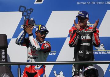 Jorge Martín celebra su segundo puesto. 