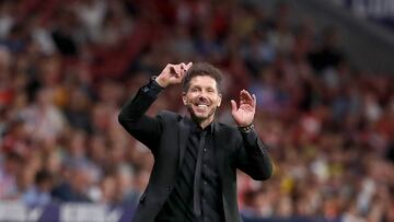 Simeone, sonriente en el encuentro ante el Cádiz.