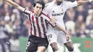 Robinho volvió loco a la defensa del Athletic.