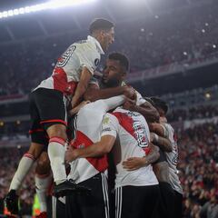 Miguel Borja y un eufórico festejo tras vencer a Fluminense