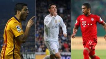 CRACKS. Su&aacute;rez, Cristiano y Douglas Costa estuvieron superlativos en la fase de grupos de la Champions. 