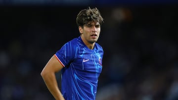 Soccer Football - Europa Conference League - Play Offs - Chelsea v Servette - Stamford Bridge, London, Britain - August 22, 2024 Chelsea's Marc Guiu reacts Action Images via Reuters/Matthew Childs