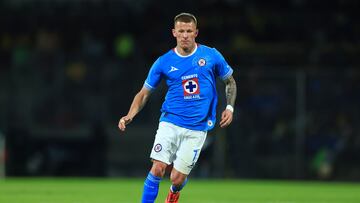 Mateusz Bogusz of Cruz Azul during the Quarter Finals second leg match between Cruz Azul and America as part of the CONCACAF Champions Cup 2025, at Olimpico Universitario Stadium on April 08, 2025 in Mexico City, Mexico.