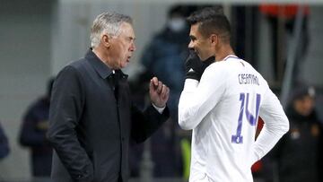 Ancelotti y Casemiro, con el Real Madrid.