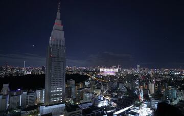 Panorámica de la ciudad de Tokio durante la Ceremonia de Clausura. 