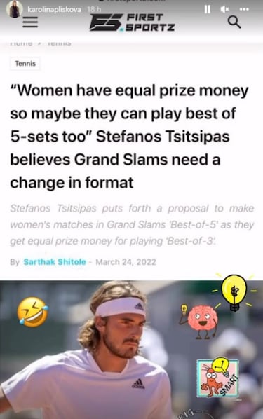 "Gran cerebro...": Pliskova responde a Tsitsipas con iron¨ªa