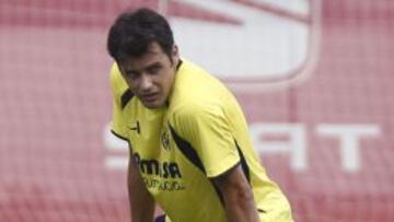 José Antonio Dorado, durante un entrenamiento del Villarreal CF.
