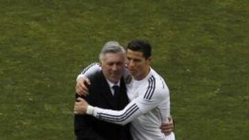Cristiano Ronaldo, con Ancelotti.