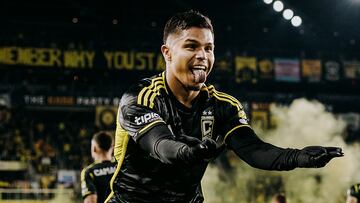 Juan Camilo 'Cucho' Hernández durante un partido de la MLS con Columbus Crew.