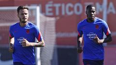 Sa&uacute;l y Kondogbia, en el entrenamiento del Atl&eacute;tico.